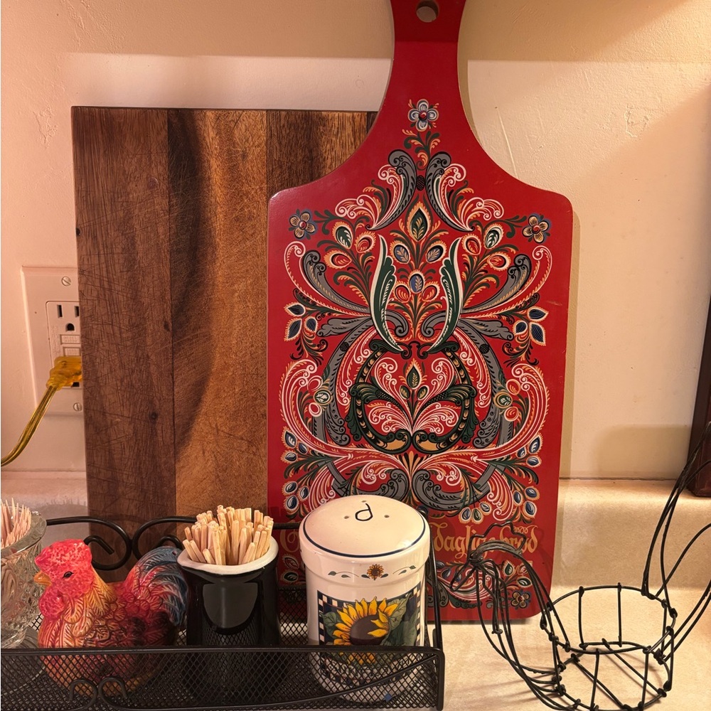 Vintage Handpainted Wood Cutting Board
